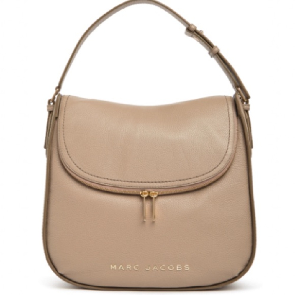 Marc Jacobs Leather Hobo in “Greige”